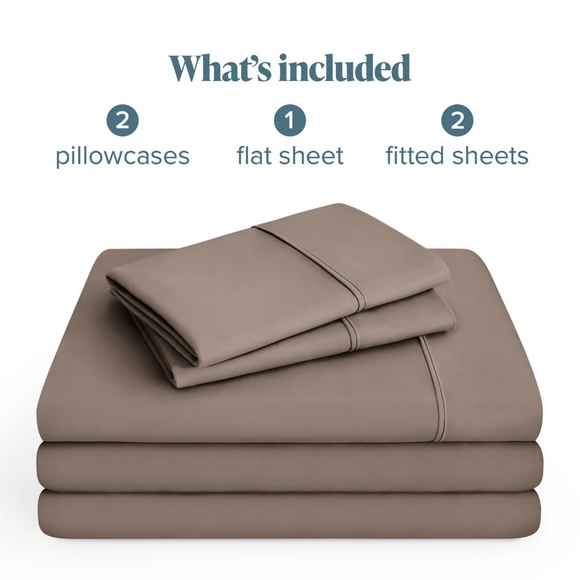 Bare Home Split King Sheet Set - 1800 Ultra-Soft Microfiber Bed Sheets - Taupe - Picture 4 of 8